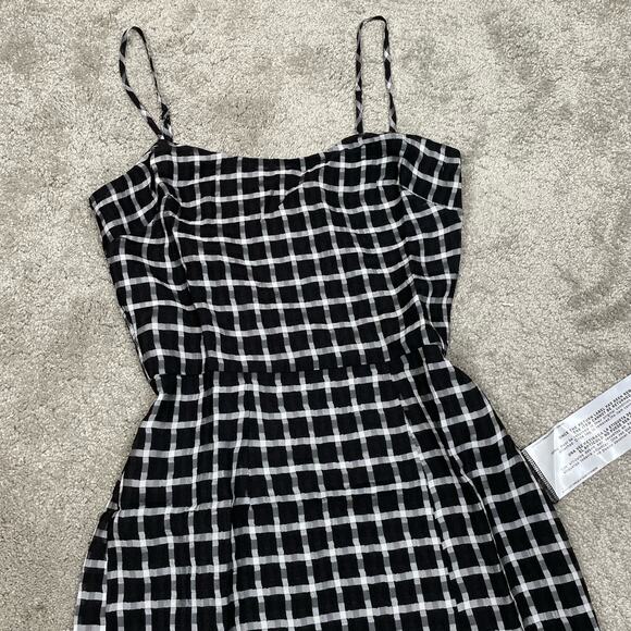 Dress the Population NWT Kallan Plaid Grid Mini Dress Black White Sleeveless XS - Picture 4 of 16